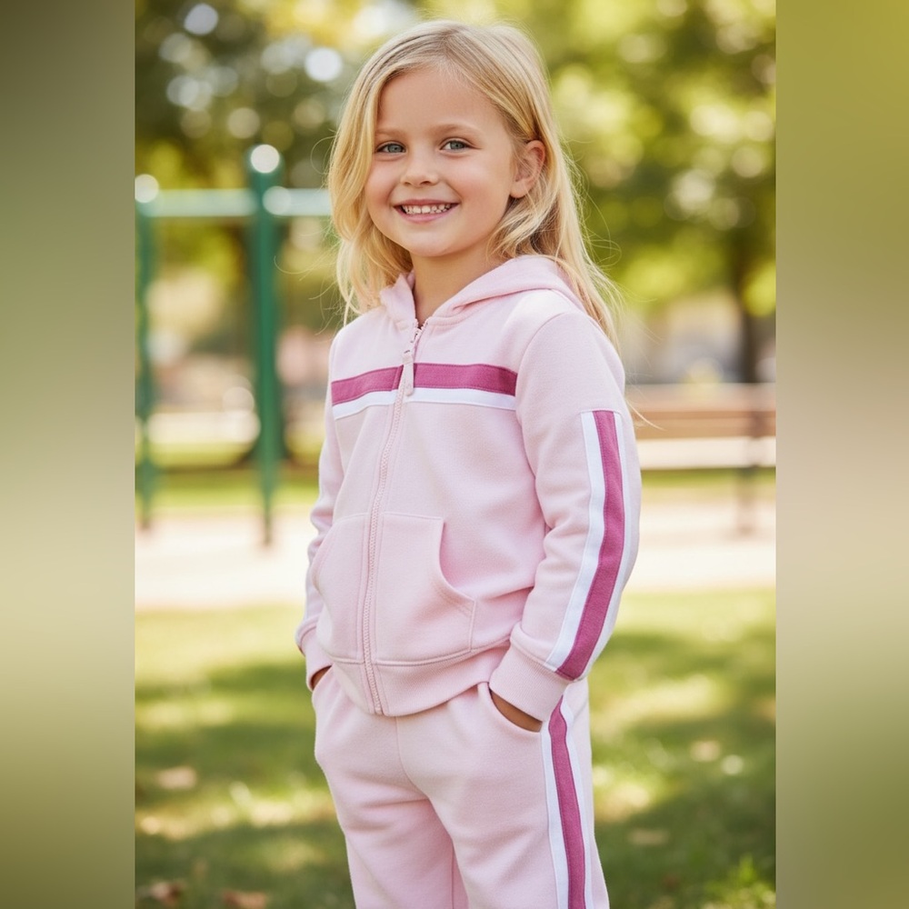 NWT Macys Ideology Girls Lightweight Fleece Set Full Zip Hoodie & Matching Pants